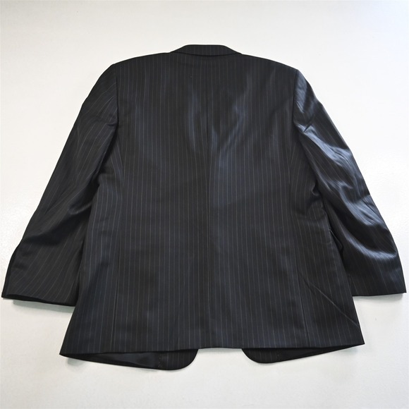Jones New York 43R 36x30 Black Striped 100% Wool Mens Jacket Pants Suit - Picture 7 of 12
